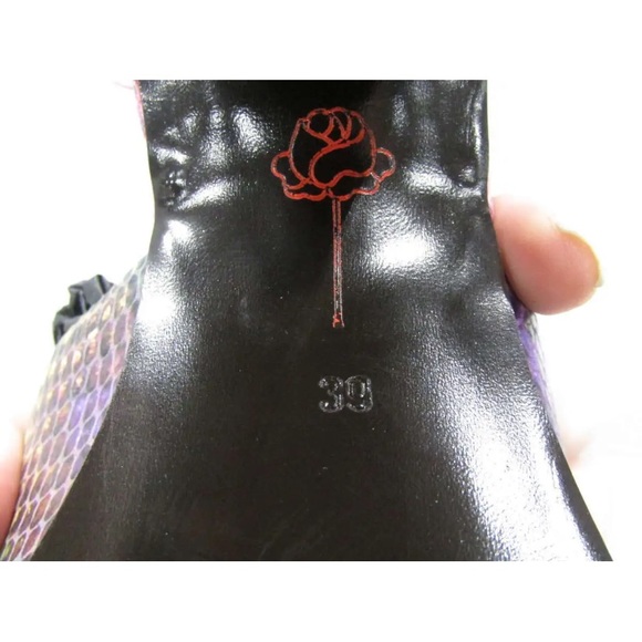 NWT FREE LANCE Freelance Gabi 95 Heeled sandal cross straps Snake print leather - Picture 11 of 12